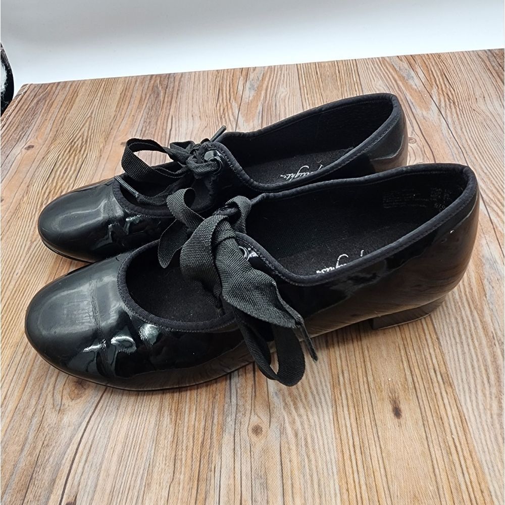 ABT Spotlights Kids Black Leather Patten Dance Shoes Size‎ 1.5